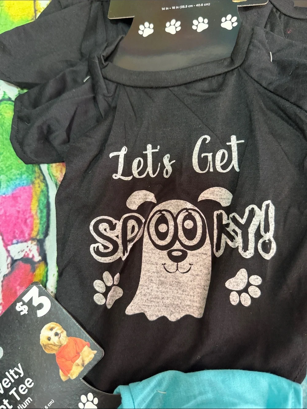 Novelty Pet Tee — Black, Teal & Pink Dog Shirts (Set)